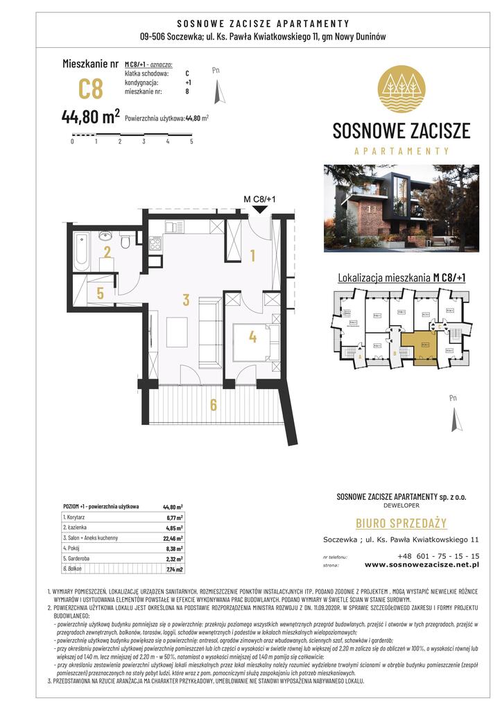 Sosnowe Zacisze - stan deweloperski -  44,80 m² — zdjęcie 9