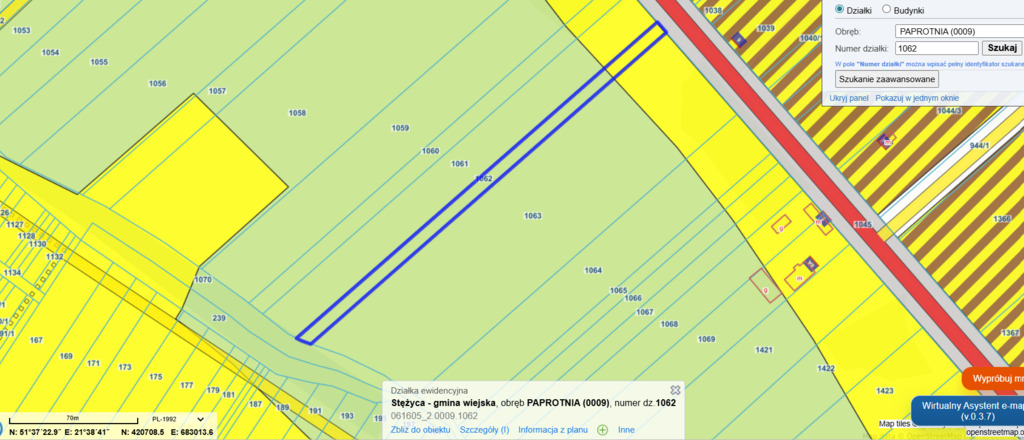 Działka rolna 2000 m² – Paprotnia, gm. Stężyca