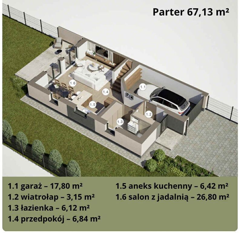 Bliźniak z ogrodem i tarasem pod Krakowem — zdjęcie 6